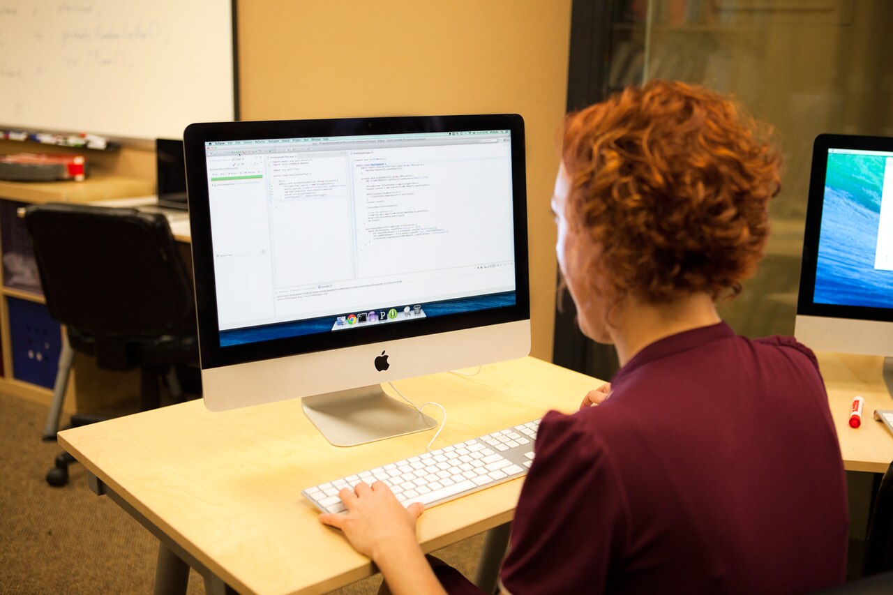Developer working at a computer